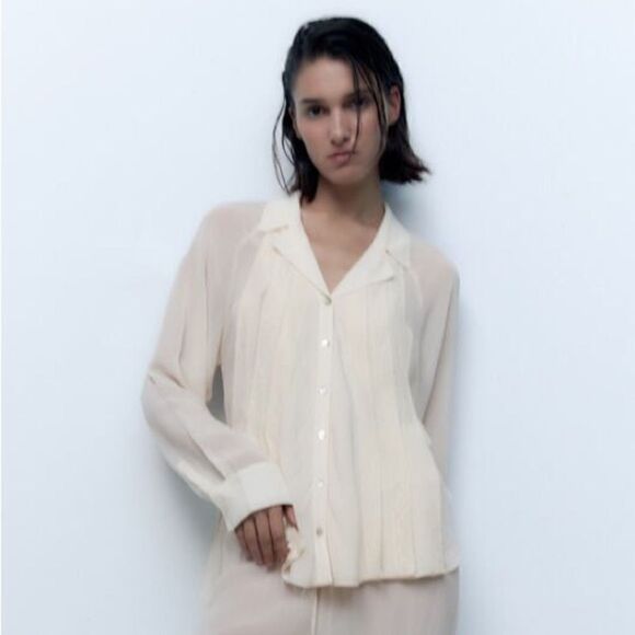 Zara Lace Blouse New Cream - Picture 9 of 9